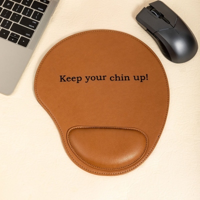 Personalized Name Ergonomic Mouse Pad with Wrist Rest, Custom Monogrammed Leather Mouse Pad for Office, Home, & Gaming, Gift for Coworkers/Friends