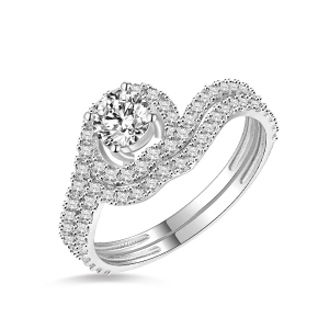 18k/14k/10k Elegant Solid White Gold Waves Ring