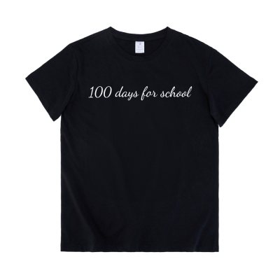 Personalized 100 Days of School Shirt, 100% Cotton DIY Photo Graphic Text T-shirt, Back to School Gift for Children/Teens/Students