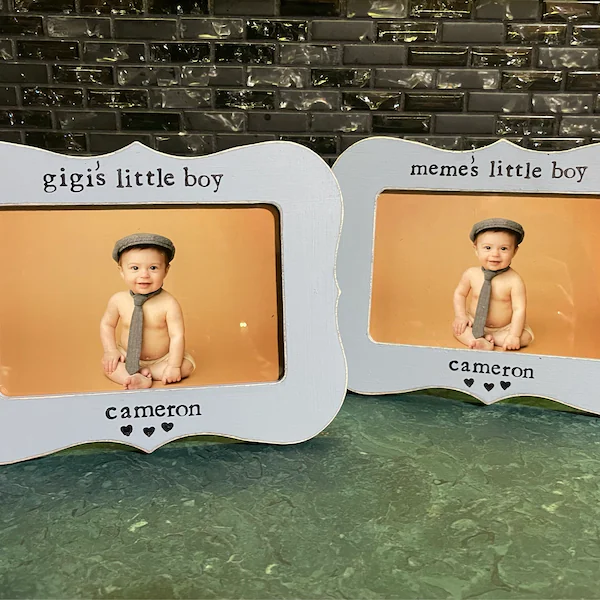 Grandma’s Little Boy Personalized Picture Frame, Gift for Grandma, Grandparents Frame