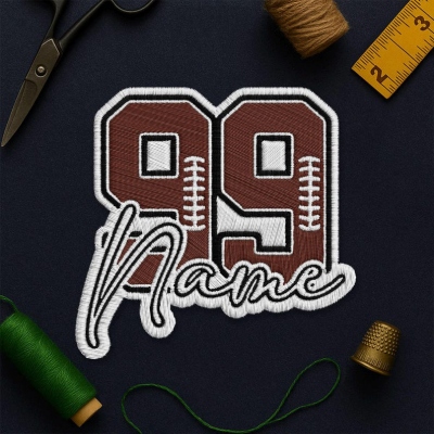 Custom Football Number Name Patch Personalized Football Team Football Lover Embroidery Patches Applique for Clothes Hats Backpacks Clothing
