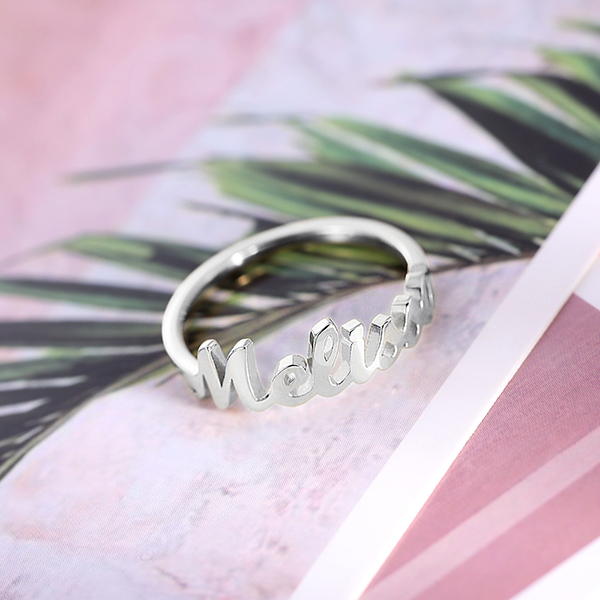 Silver ring with name | Gifts for her