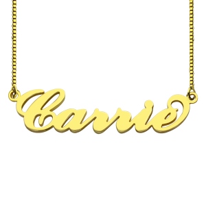 Popular Gold Sex and The City Carrie Name Necklace Box Chain