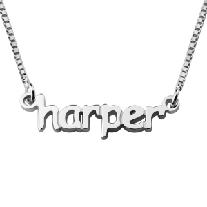 Personalized Mini Name Letter Necklace Sterling Silver