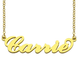 Personalized Carrie Name Necklace in 18K Gold Plated