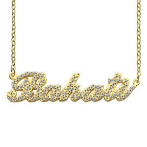 Collana personalizzato con nome in stile Carrie in oro 18 carati