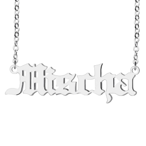 Harry Potter Style Name Necklace Old English Font in Sterling Silver