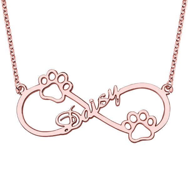 rose gold dog paw necklace