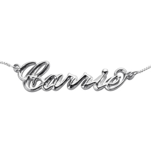 Personalized 3D Carrie Name Necklace Sterling Silver