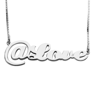 Twitter At Symbol Name Necklace Sterling Silver