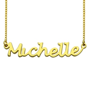 Recognizable HandWriting Name Necklace 18K Gold Plate