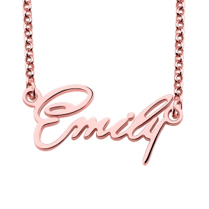 Personalized Tiny Name Necklace In Rose Gold