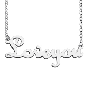 Personaliserat Sterling Silver Cursive Name Necklace
