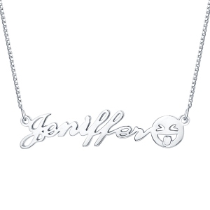Customized Name Emoji Necklace Sterling Silver