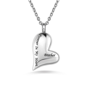 Engraved Love-Heart Keepsake Necklace For Ashes