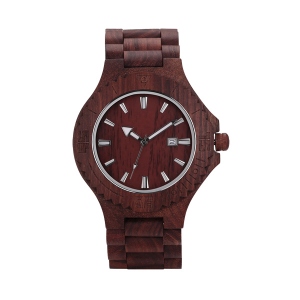 Personalized Men's Wooden Date Display Quartz Watch