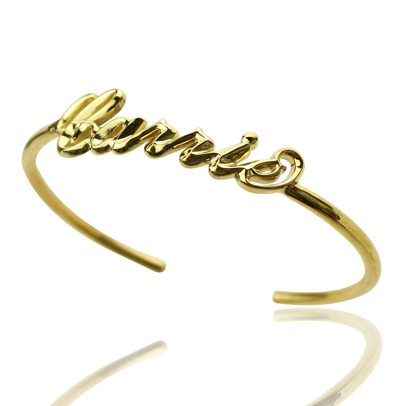 Wanda v01-18k Gold Finished Bangle Bracelet Personalized Name Birthday Gifts Jewelry