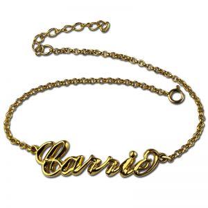 Custom Women's Name Bracelet 18k Gold Plated