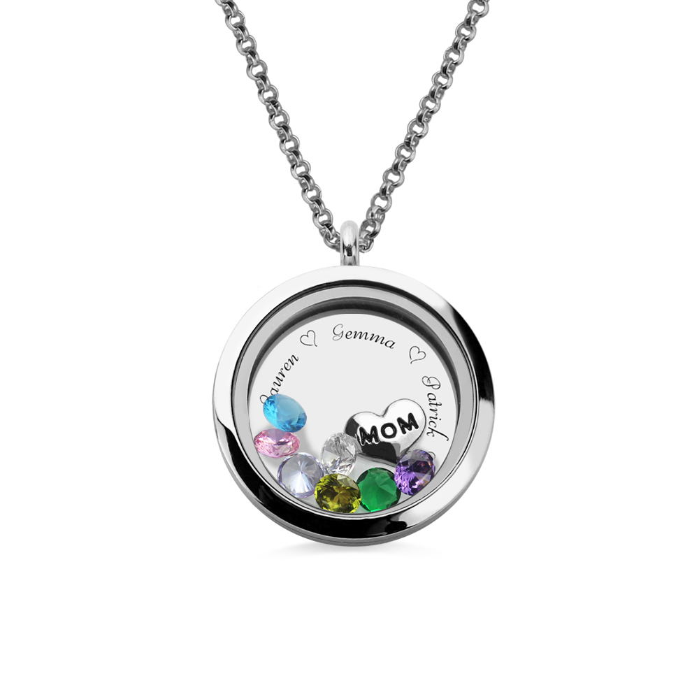 Gravé enfants collier de charme cadeau de fête des mères