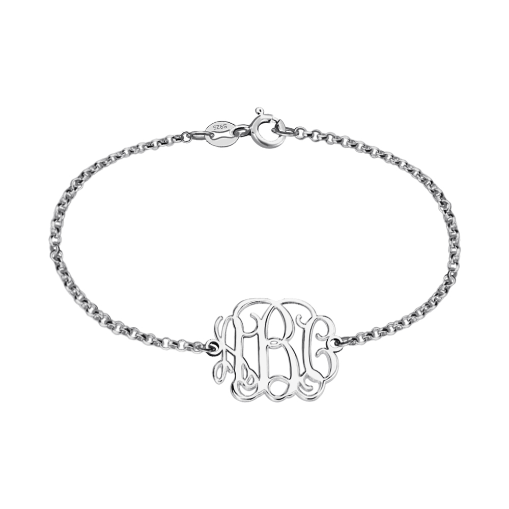 Personalized bracelet with handmade monogram initials. Customize it with  your initials.