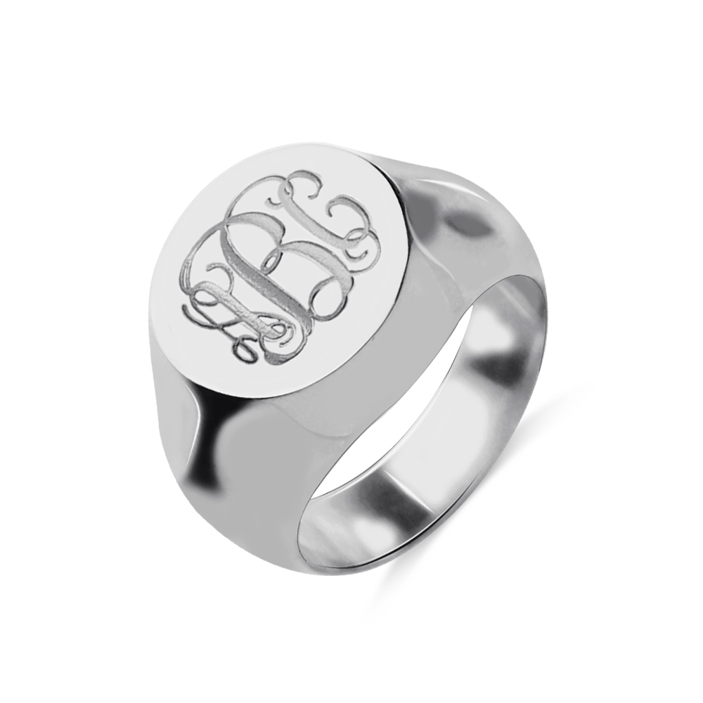 Signet Stones Monogram Ring with Gemstones | NIXIN Jewelry