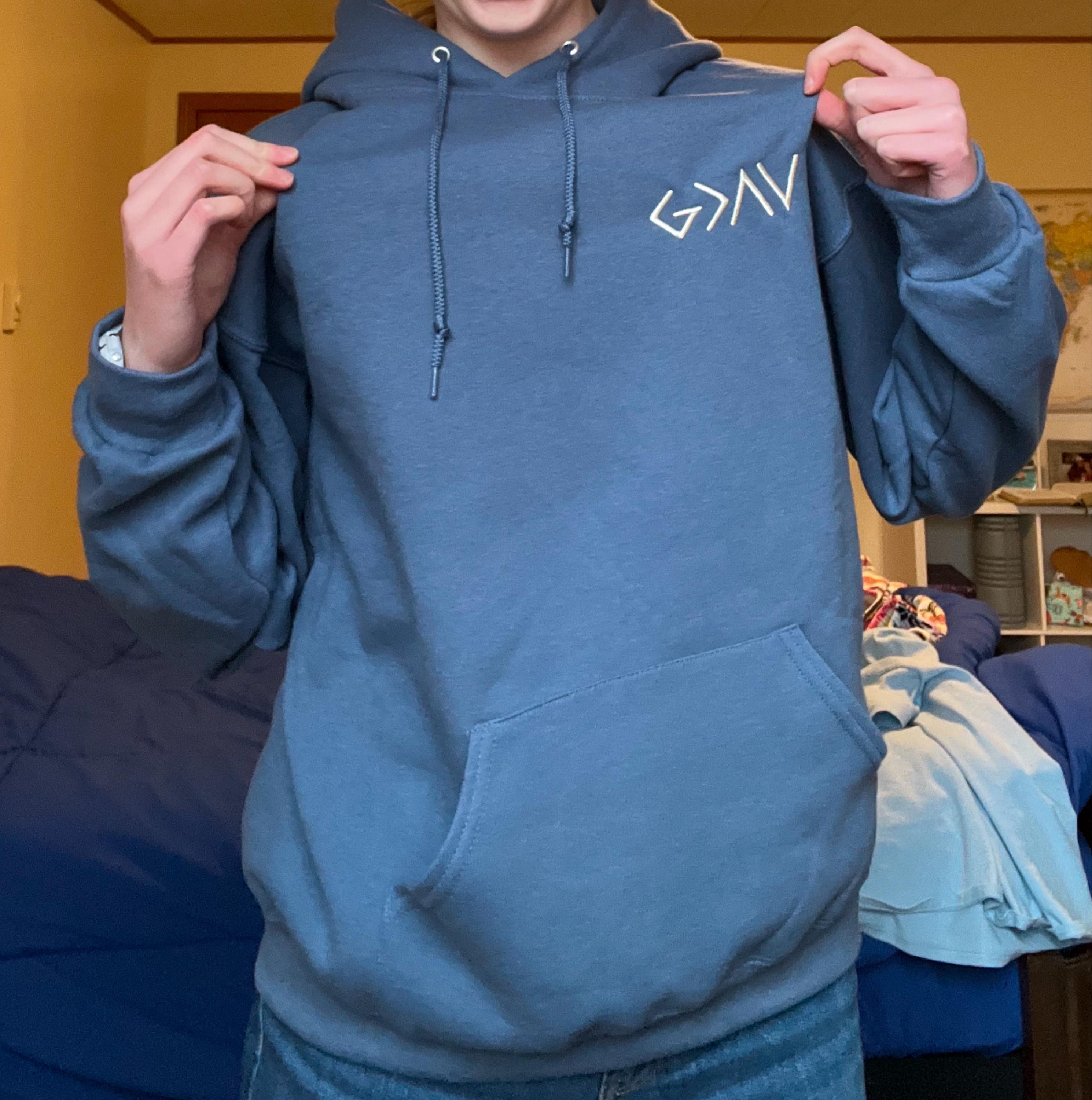 God Is Greater Than The Highs And Lows Embroidered Hoodie • Cross on Sleeve • Couples Gift • Anniversary Gift • Gift For Him • Gift For Her