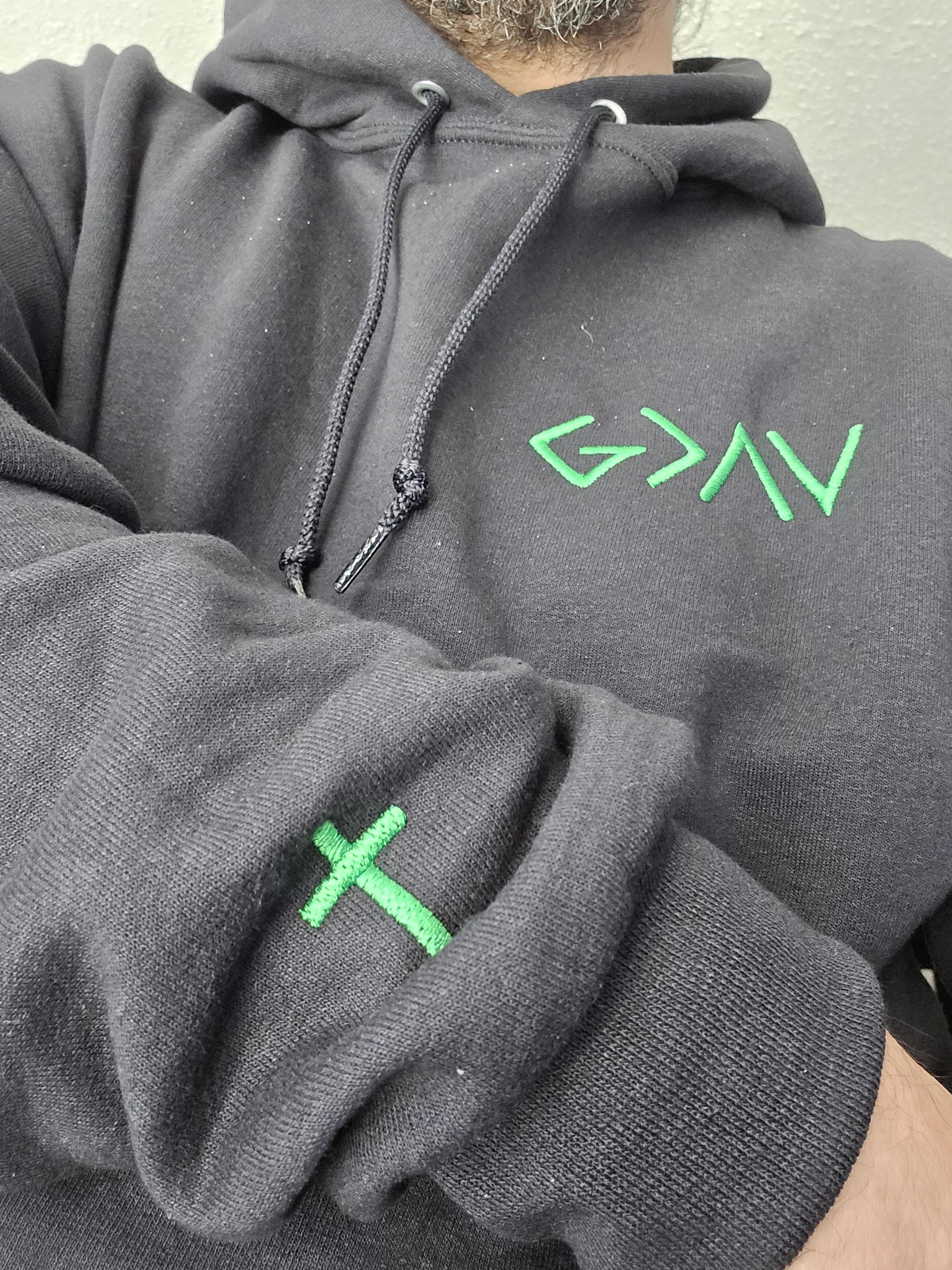 God Is Greater Than The Highs And Lows Embroidered Hoodie • Cross on Sleeve • Couples Gift • Anniversary Gift • Gift For Him • Gift For Her
