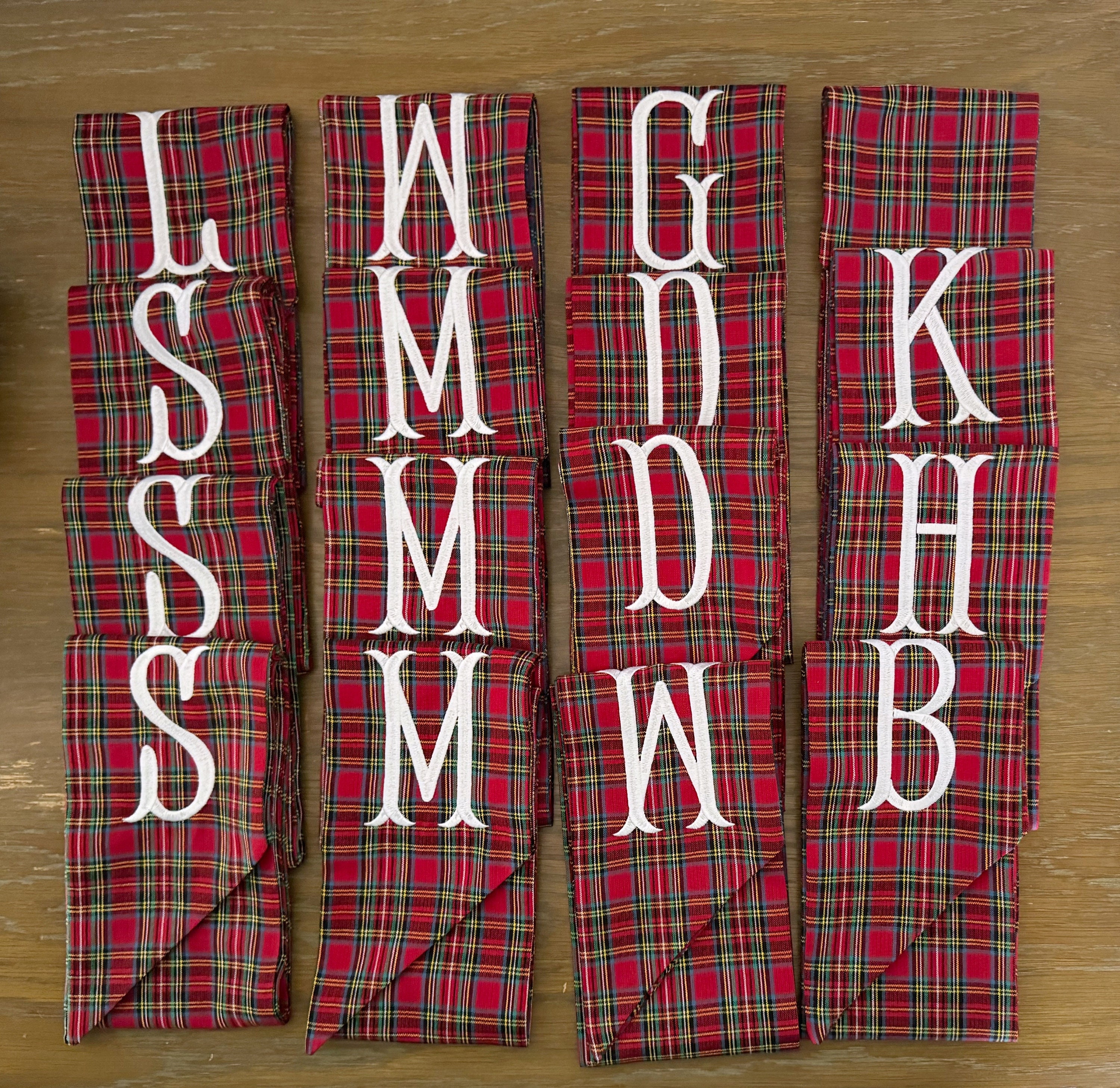 Christmas Plaid Wreath Sash - Customized Wreath Sash - Tartan Plaid Sash - Personalized Gift - Monogrammed Gift - Custom Christmas Decor