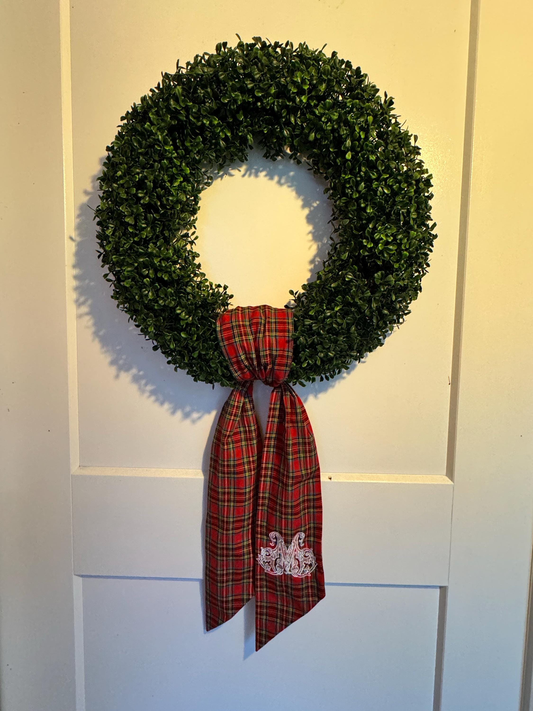 Christmas Plaid Wreath Sash - Customized Wreath Sash - Tartan Plaid Sash - Personalized Gift - Monogrammed Gift - Custom Christmas Decor