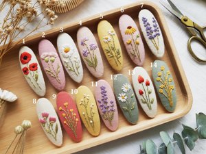 Floral Embroidered Hair Clip | Handmade Linen Barrette | Soft Pastel Hair Accessory | Gift for Her | Cottagecore Style