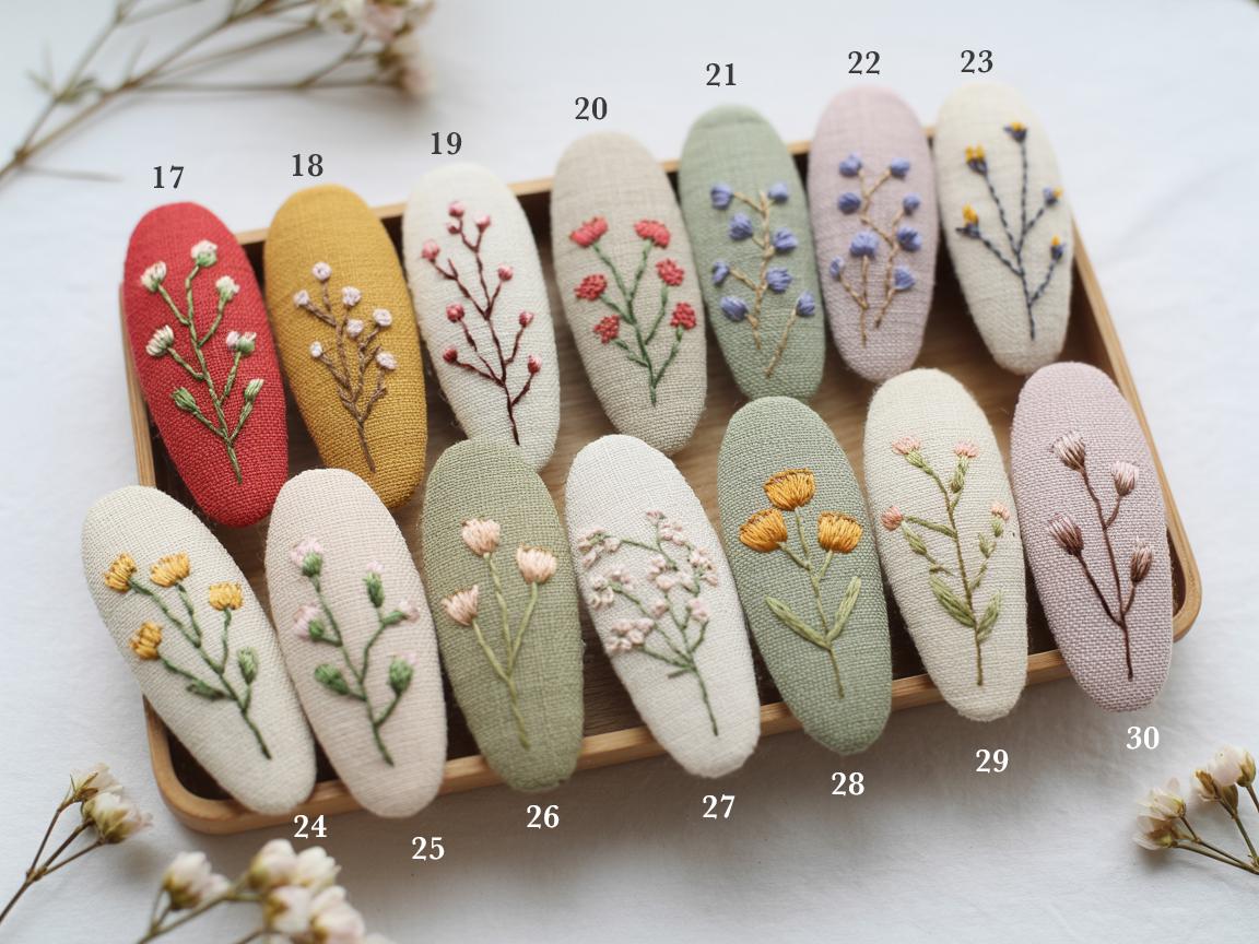 Floral Embroidered Hair Clip | Handmade Linen Barrette | Soft Pastel Hair Accessory | Gift for Her | Cottagecore Style