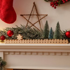 Advent Calendar With Star, Wooden Car Advent Countdown to Christmas, Family Countdown, Holiday Gift for Family Friends