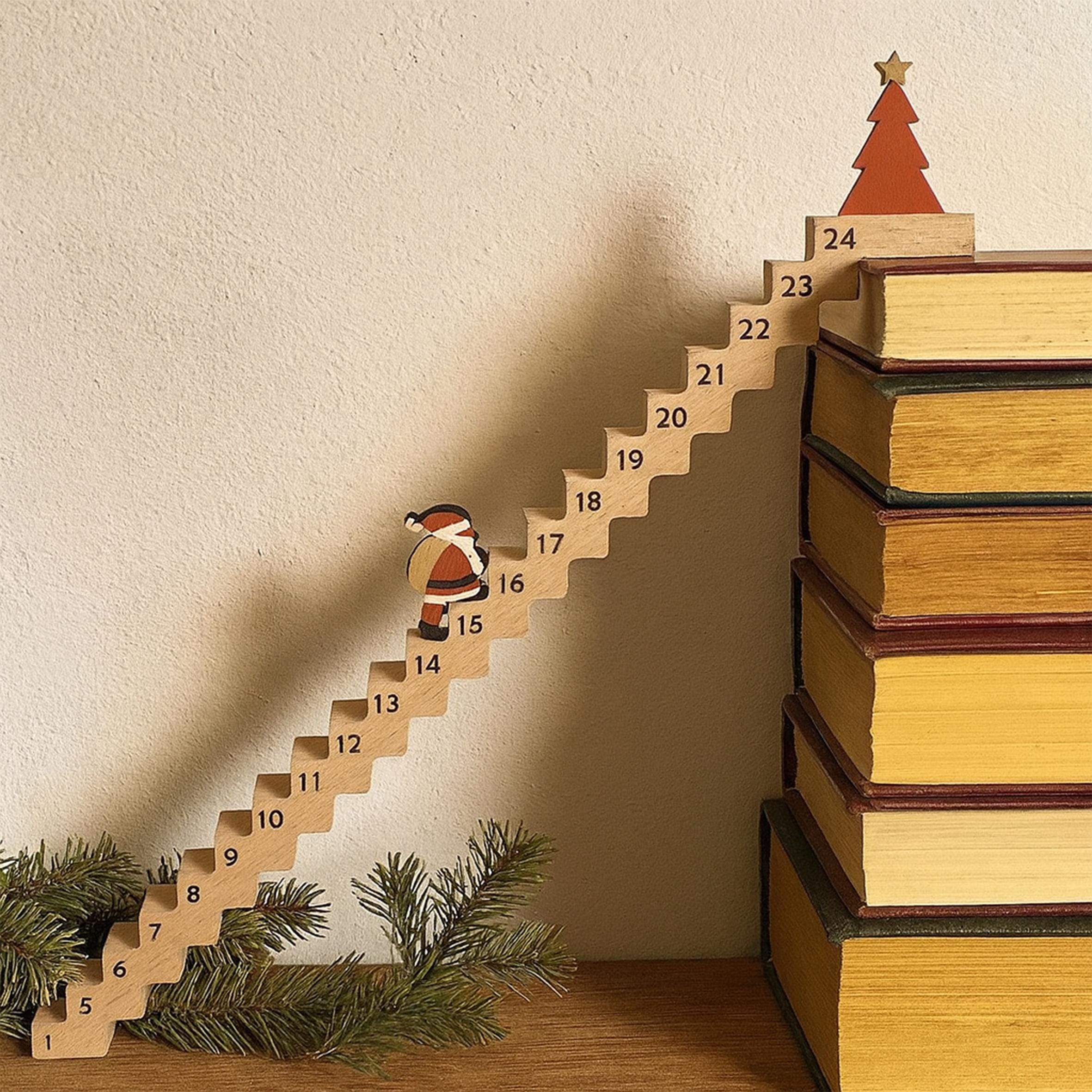 Advent Calendar With Star, Wooden Car Advent Countdown to Christmas, Family Countdown, Holiday Gift for Family Friends