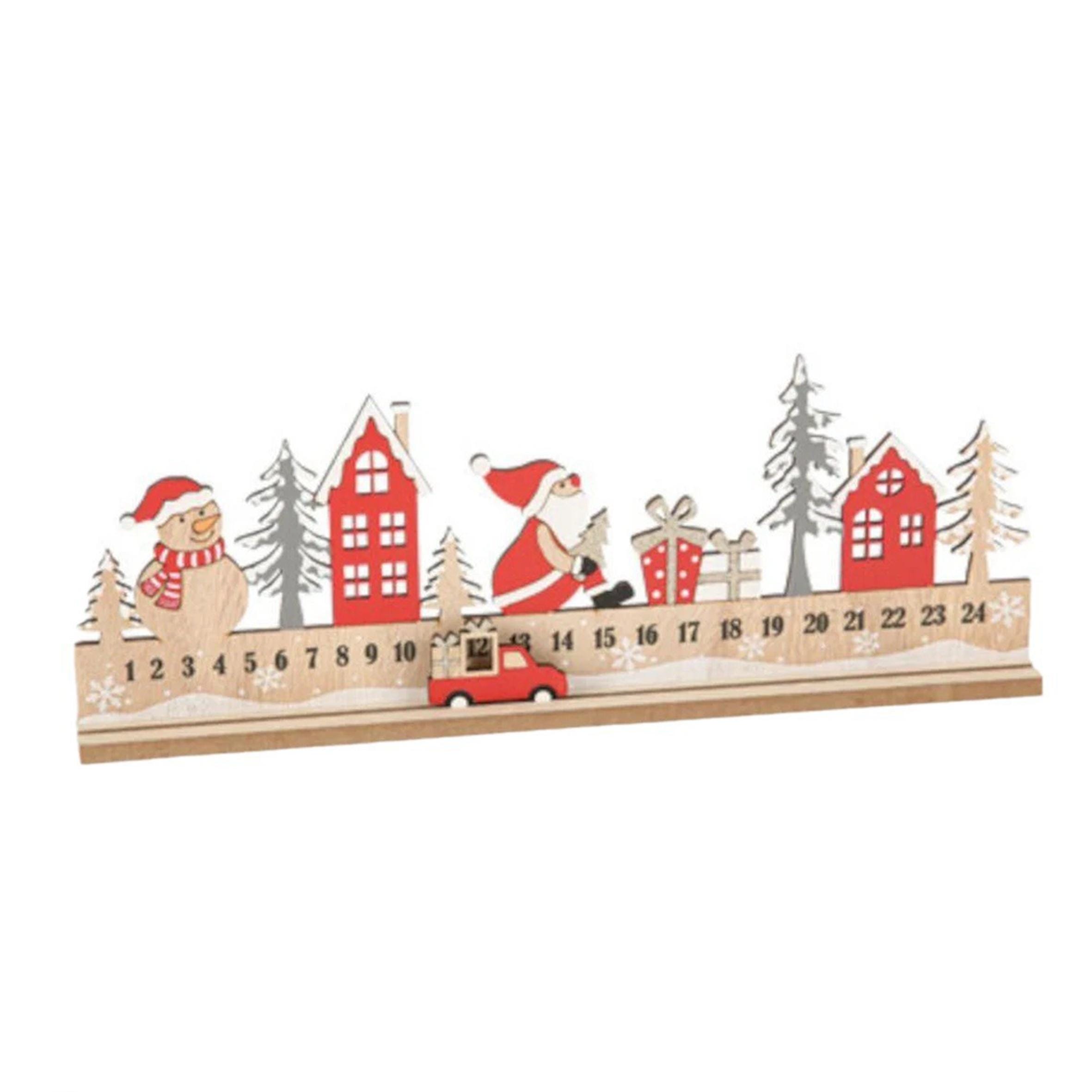 Advent Calendar With Star, Wooden Car Advent Countdown to Christmas, Family Countdown, Holiday Gift for Family Friends