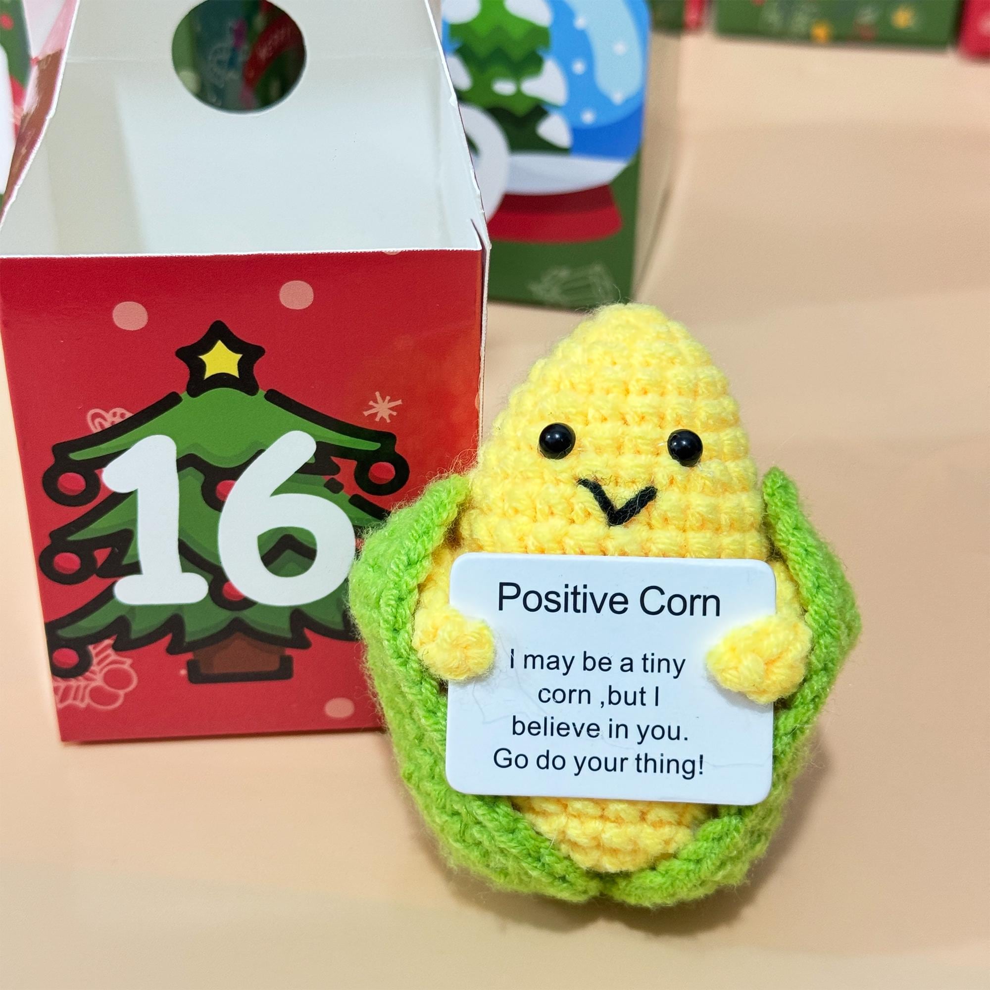 Countdown Christmas Box: 24Pcs Crochet Positive Vegetables/Fruits/Animals,Emotional Support Advent Calendar 2025,Christmas Gifts,Funny gifts