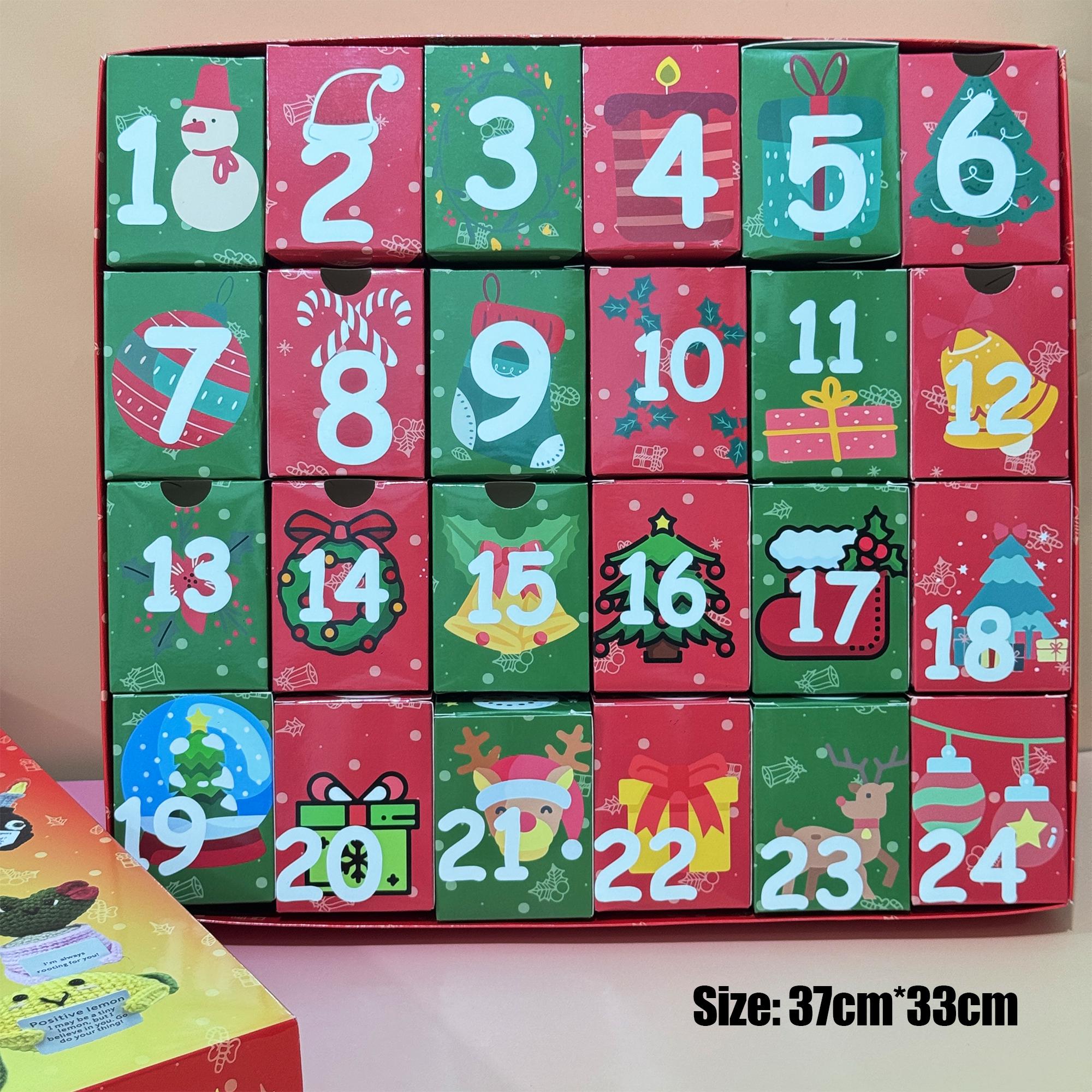 Countdown Christmas Box: 24Pcs Crochet Positive Vegetables/Fruits/Animals,Emotional Support Advent Calendar 2025,Christmas Gifts,Funny gifts