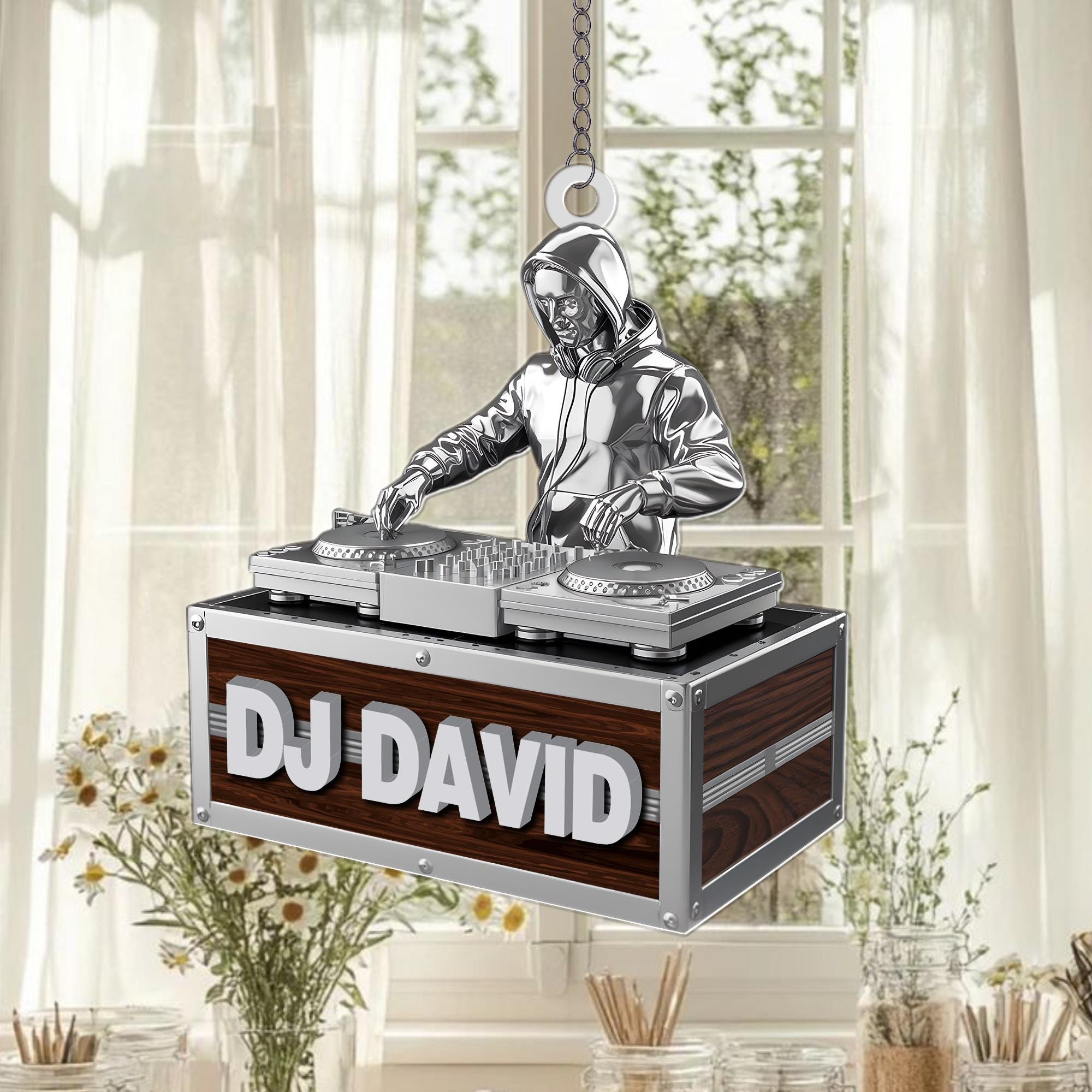 Custom Name DJ Christmas Ornament, DJ Name Ornament, Music Dj Ornament, Music Lover Gift, DJ Headphones Keepsake, Gift For Him, Boyfriend