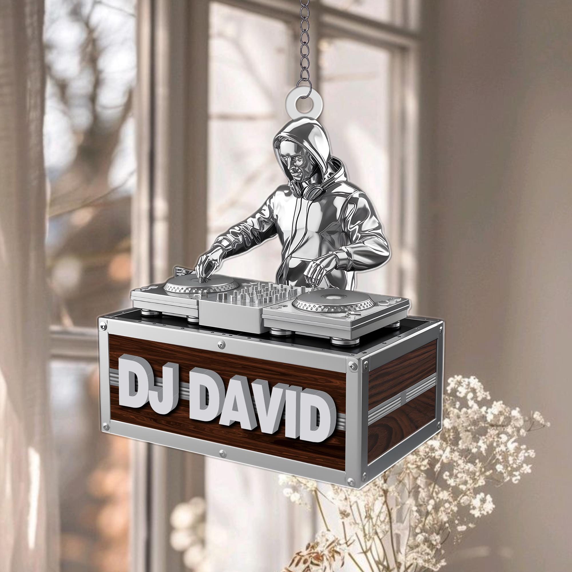 Custom Name DJ Christmas Ornament, DJ Name Ornament, Music Dj Ornament, Music Lover Gift, DJ Headphones Keepsake, Gift For Him, Boyfriend