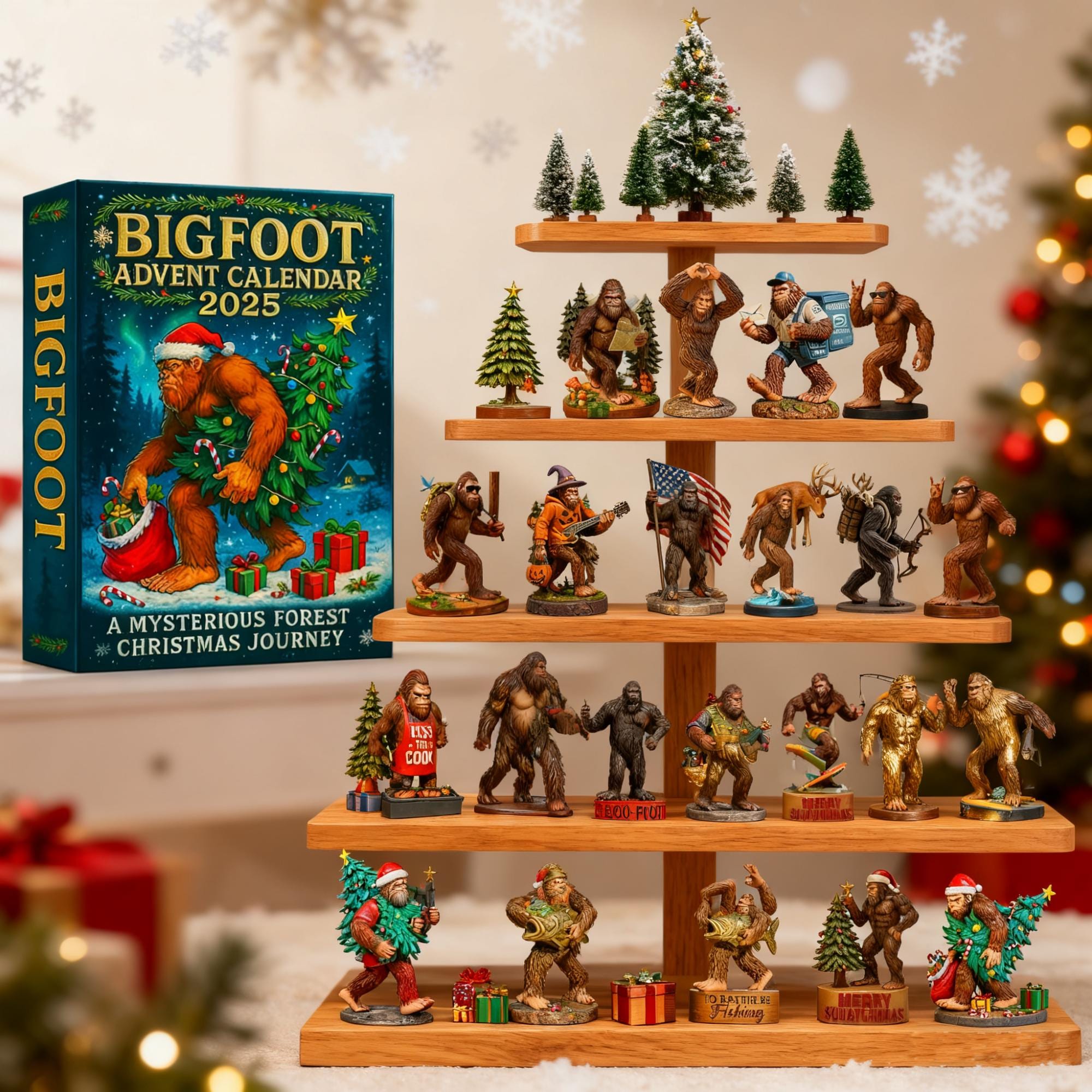 Bigfoot Adventure Advent Calendar 2025: 24 Uniquely 3D Bigfoot Christmas Ornaments