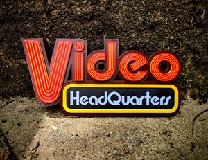 Video Headquarters Sign - Vintage Inspired Movie Room Decor, Retro Home Theater Accessory, Unique Filmmaker Gift