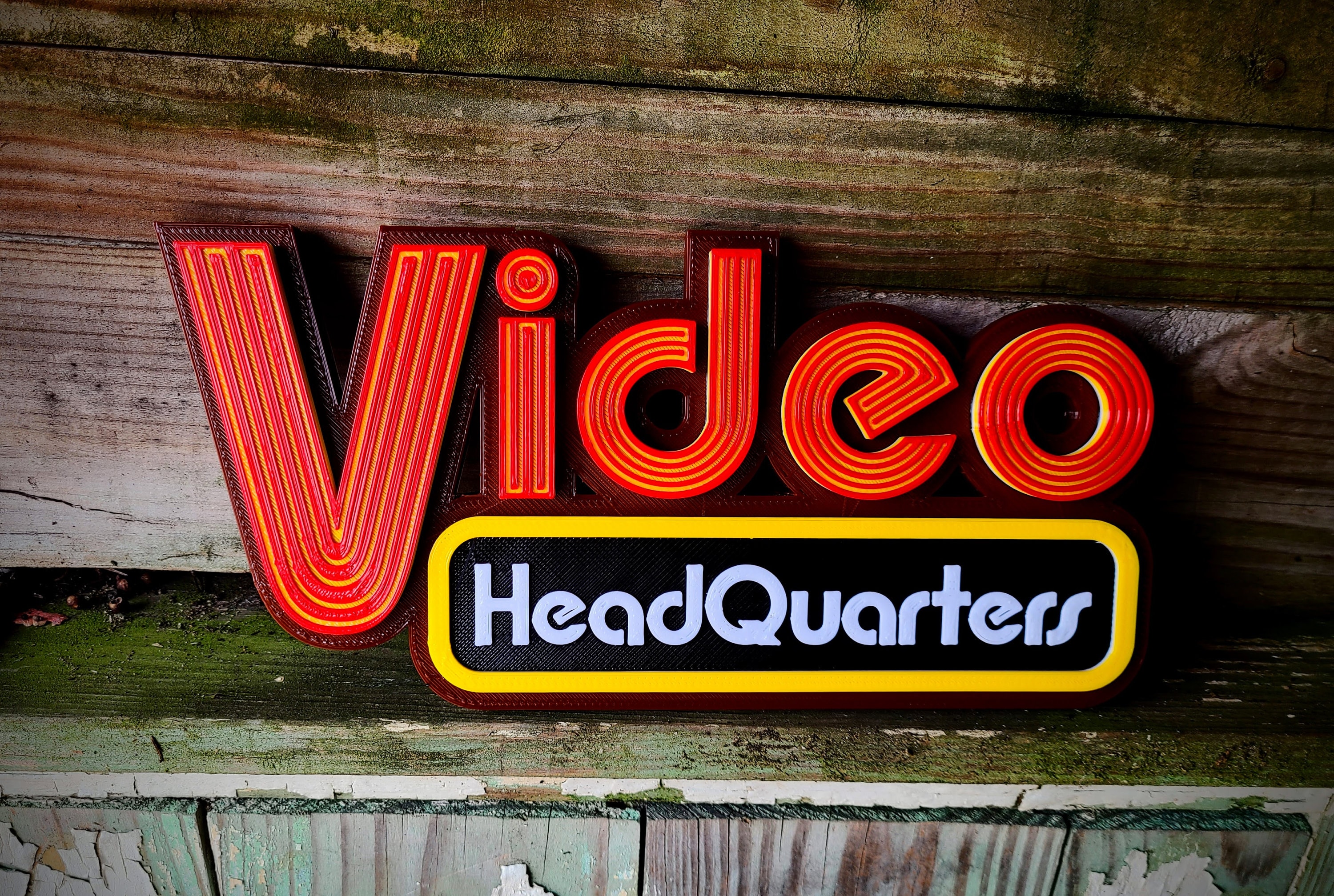 Video Headquarters Sign - Vintage Inspired Movie Room Decor, Retro Home Theater Accessory, Unique Filmmaker Gift