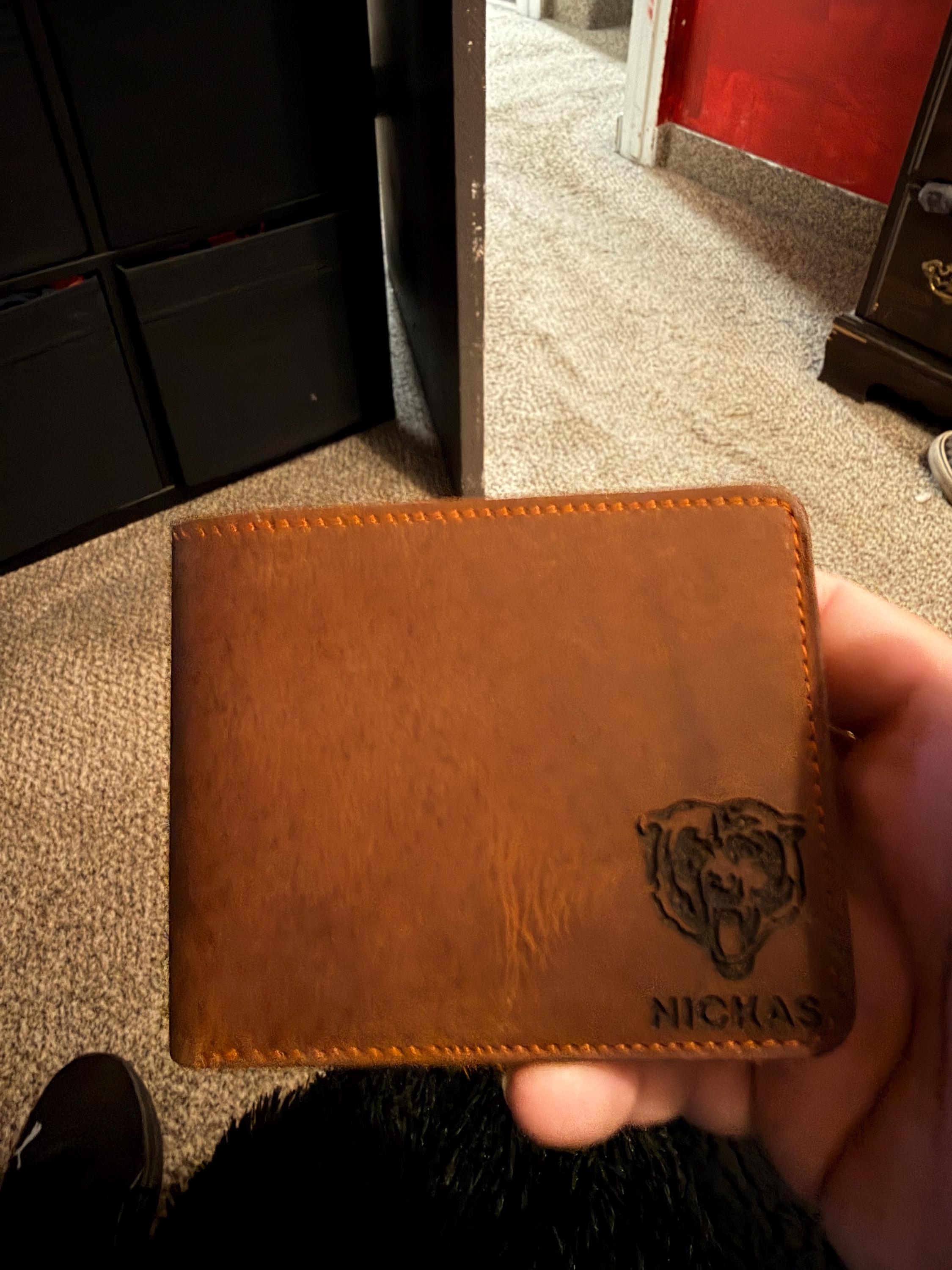 Football, Personalized Leather Wallet, Custom Leather Wallets, Football Players, Football Team Sport Fans, Him Dad Father Boy Christmas Gift