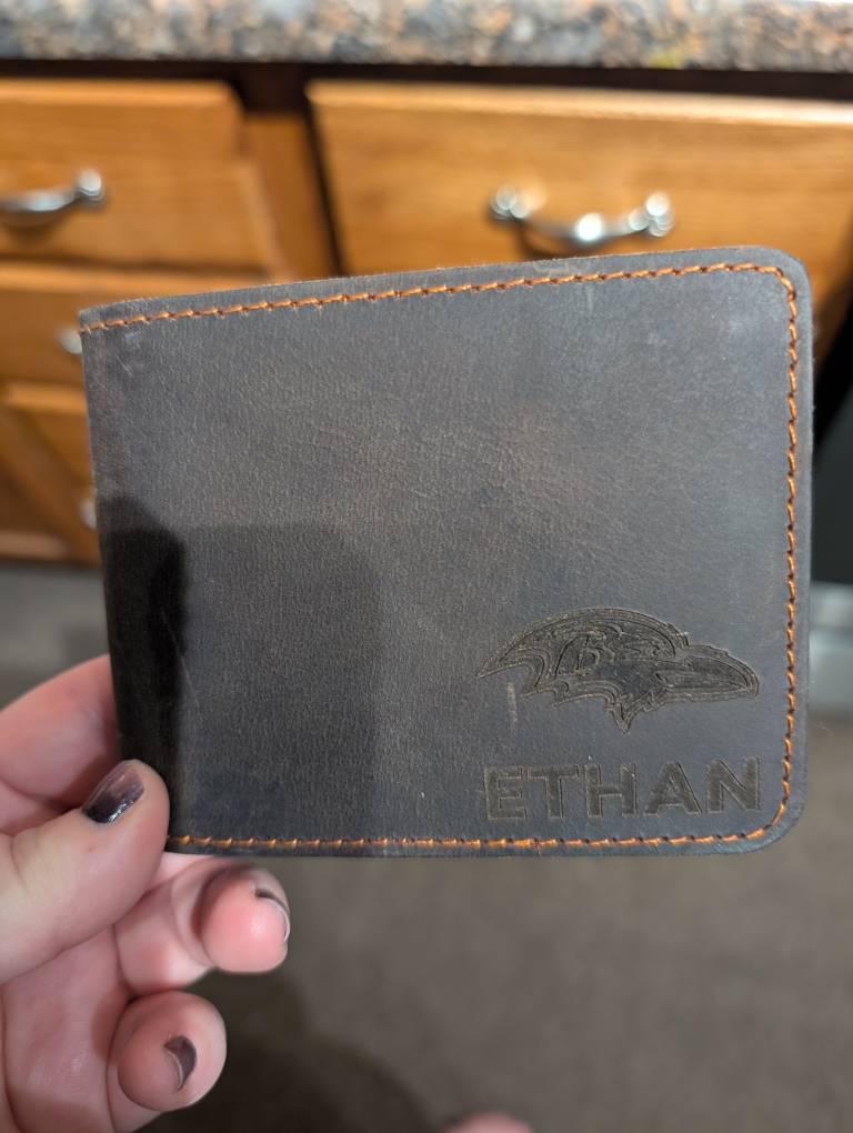 Football, Personalized Leather Wallet, Custom Leather Wallets, Football Players, Football Team Sport Fans, Him Dad Father Boy Christmas Gift