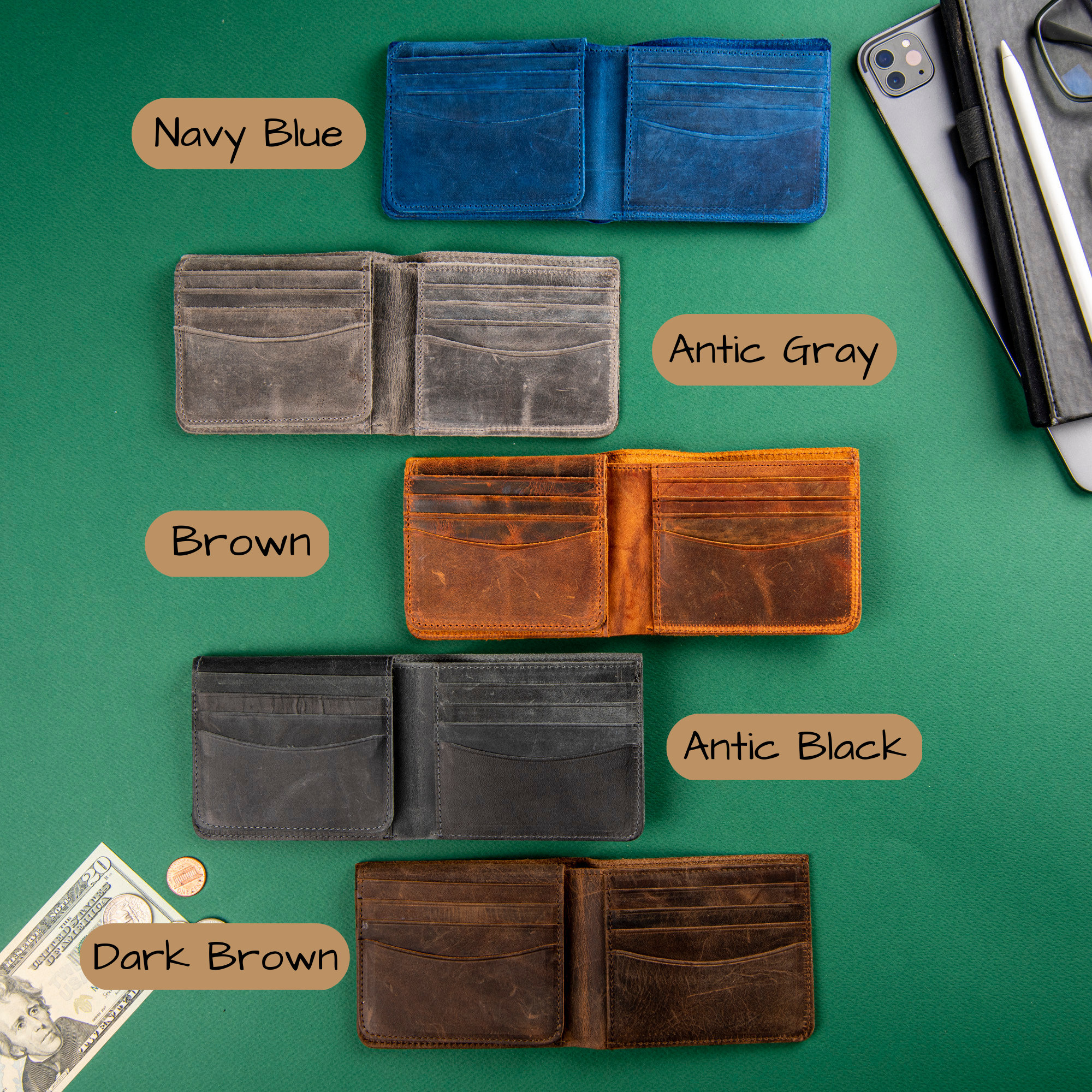 Football, Personalized Leather Wallet, Custom Leather Wallets, Football Players, Football Team Sport Fans, Him Dad Father Boy Christmas Gift