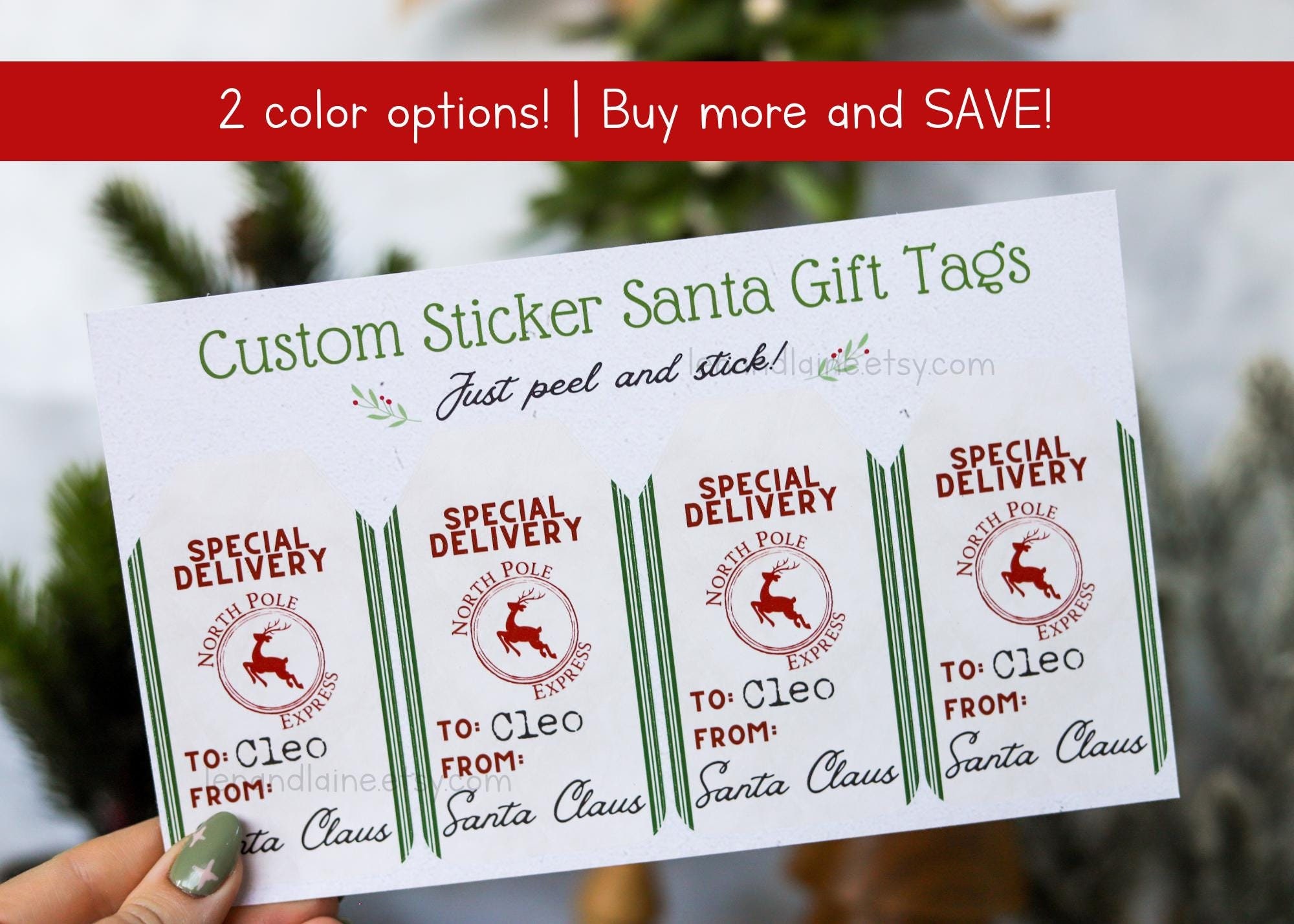 Custom Santa Claus Gift Tag Stickers