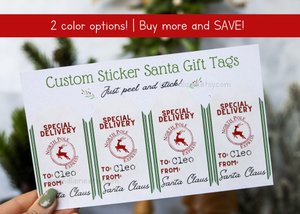Custom Santa Claus Gift Tag Stickers