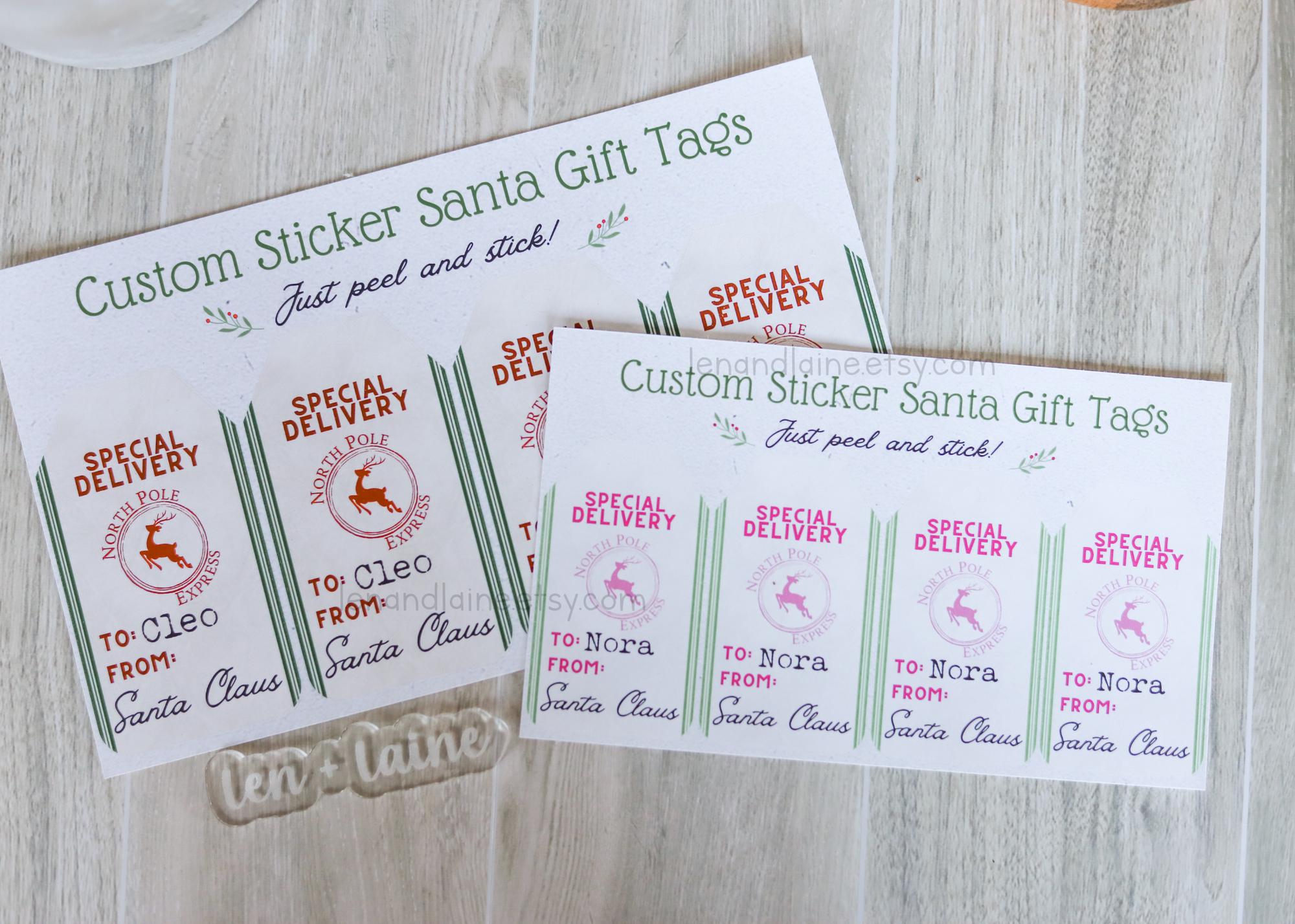 Custom Santa Claus Gift Tag Stickers