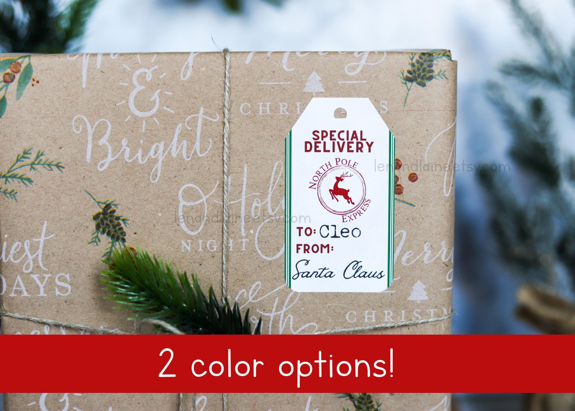 Custom Santa Claus Gift Tag Stickers