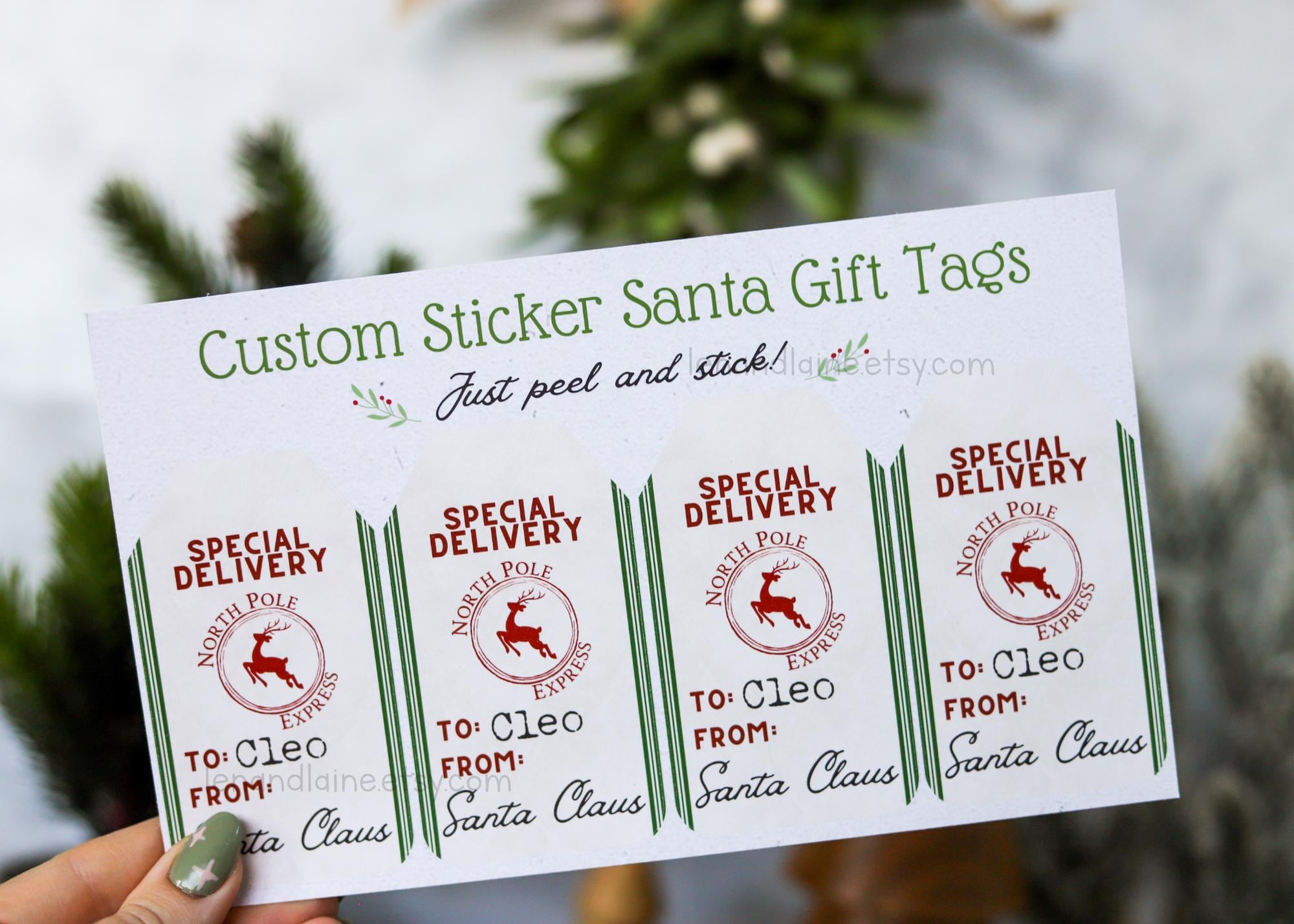 Custom Santa Claus Gift Tag Stickers
