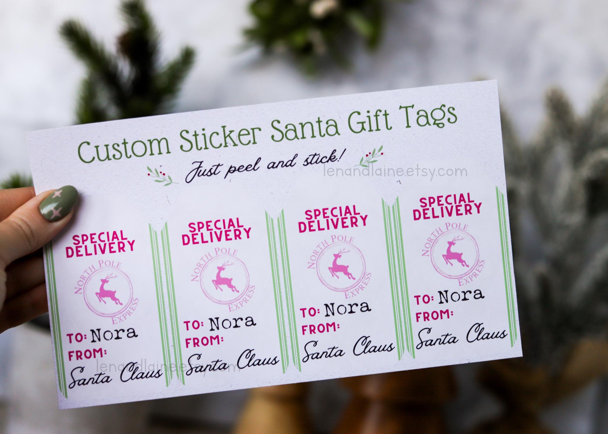 Custom Santa Claus Gift Tag Stickers